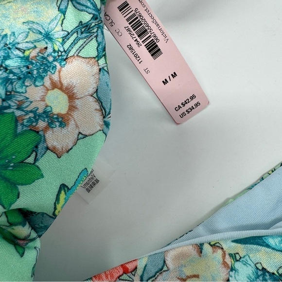 Victoria’s Secret Green Floral Butterfly Halter Bikini High Waisted Cut Out - Picture 12 of 14